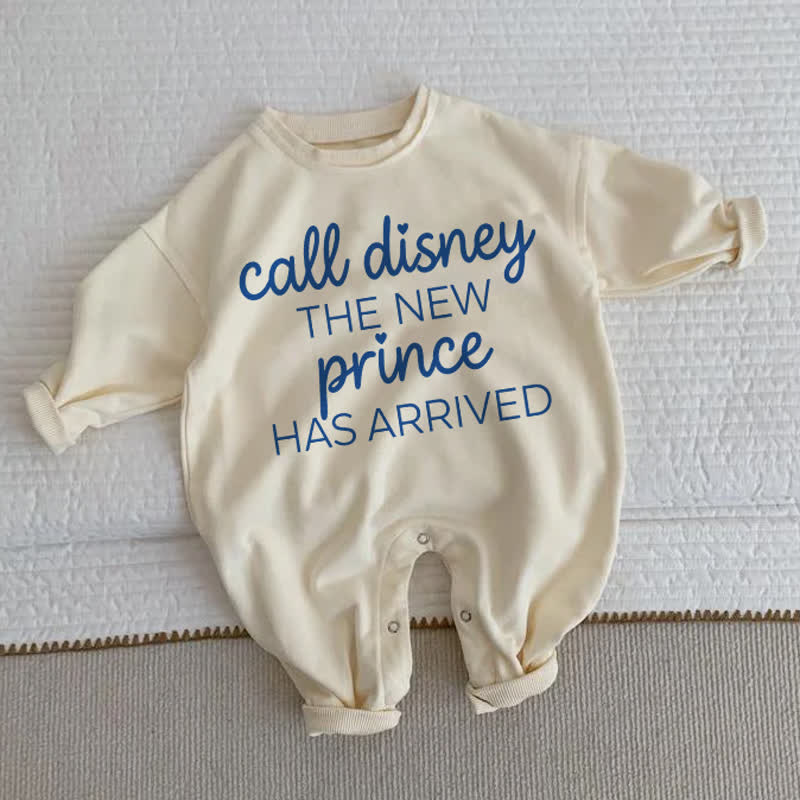 CALL DISNEY THE NEW PRINCE HAS ARRIVED！ベビー・幼児用ベージュロンパース - ベージュ - 2～3歳 - image 1