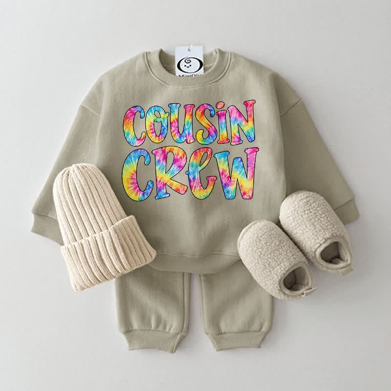 COUSIN CREWベビー用スウェットシャツ 2点セット - グレーグリーン - 2～3歳 - image 4