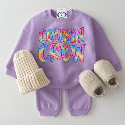 COUSIN CREWベビー用スウェットシャツ 2点セット - 紫 - 2～3歳 - image 2