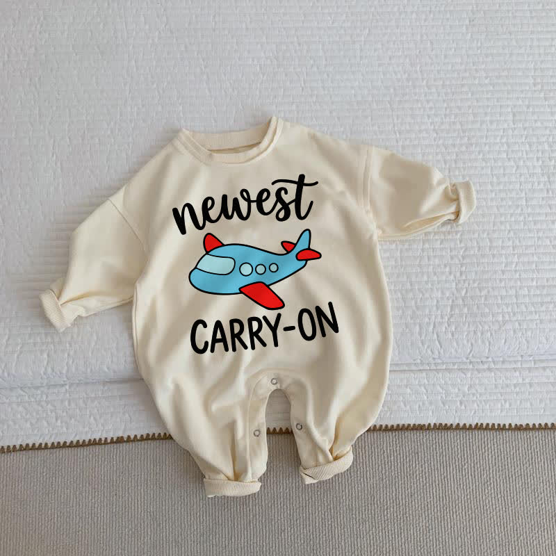 NEWESTの機内持ち込み可能なベビー幼児用飛行機柄ベージュロンパース - ベージュ - 2～3歳 - image 1
