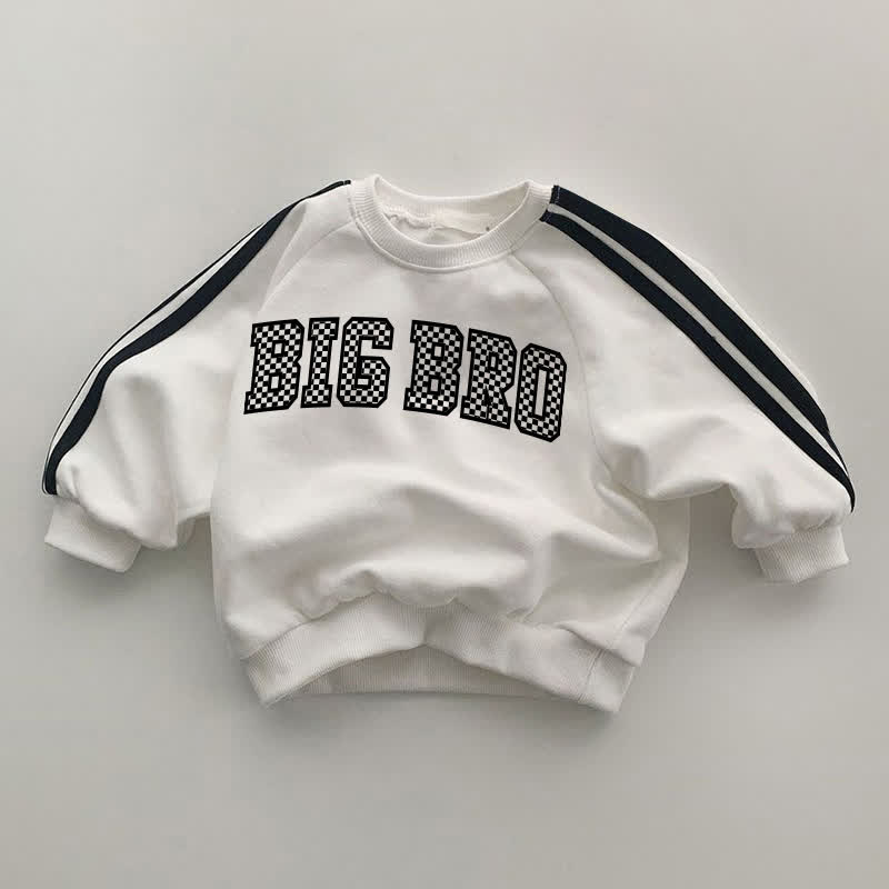 BIG BROベビー用 ブラックストライプ袖 ホワイトスウェットシャツ - 白 - 2～3歳 - image 1