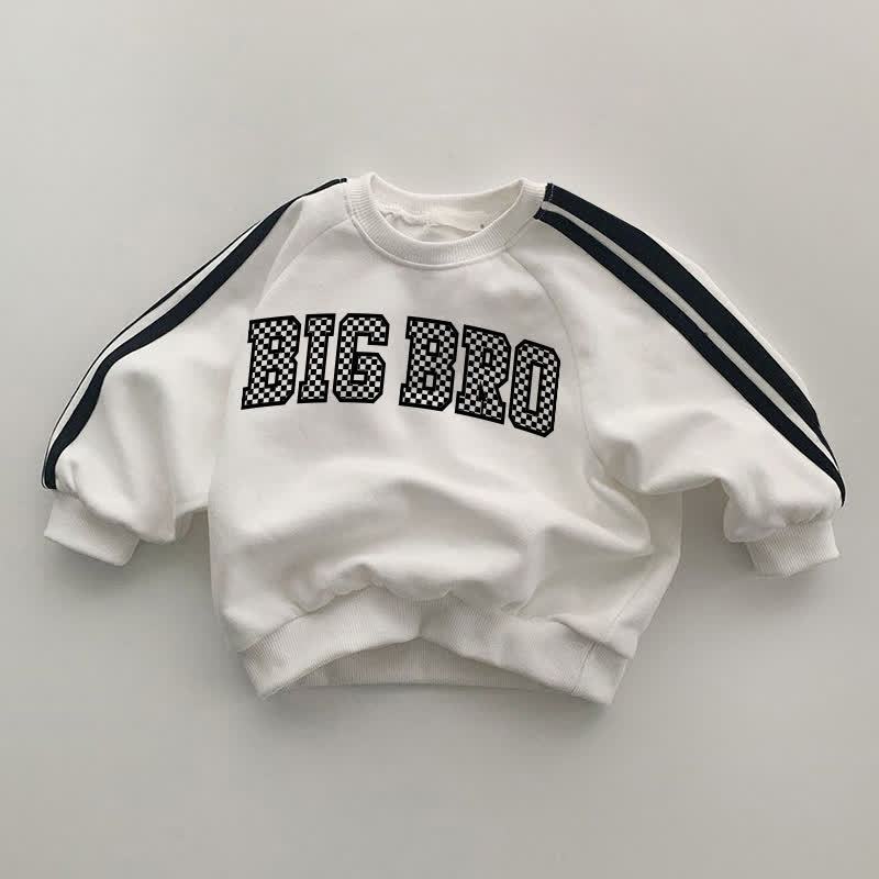 BIG BROベビー用 ブラックストライプ袖 ホワイトスウェットシャツ - 白 - 2～3歳 - image 1
