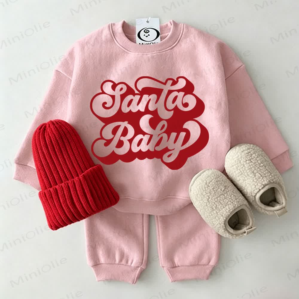 SANTA BABYベビースウェットシャツ 2点セット ピンク - ピンク - 2～3歳 - image 1