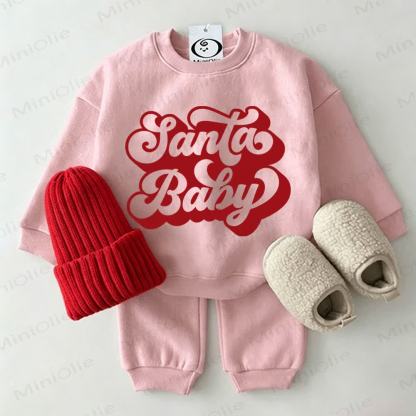 SANTA BABYベビースウェットシャツ 2点セット ピンク - ピンク - 2～3歳 - image 1