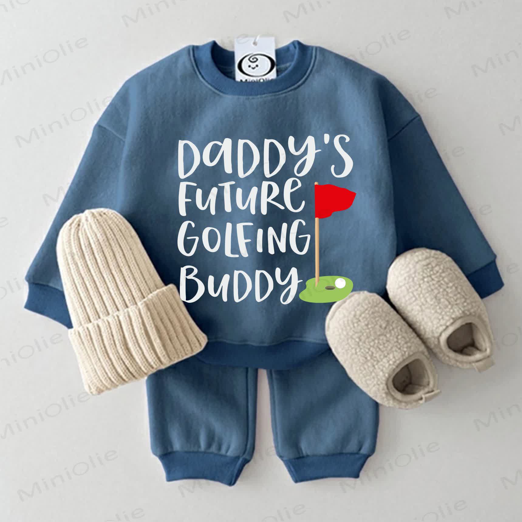 DADDY'S FUTURE GOLFING BUDDYベビー用スウェットシャツ 2点セット ブルー - 青 - 2～3歳 - image 1