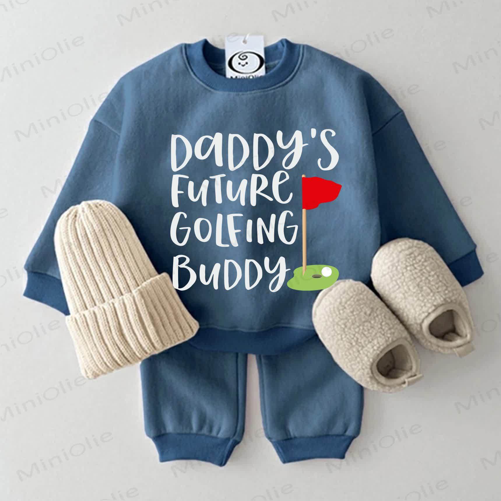 DADDY'S FUTURE GOLFING BUDDYベビー用スウェットシャツ 2点セット ブルー - 青 - 2～3歳 - image 1