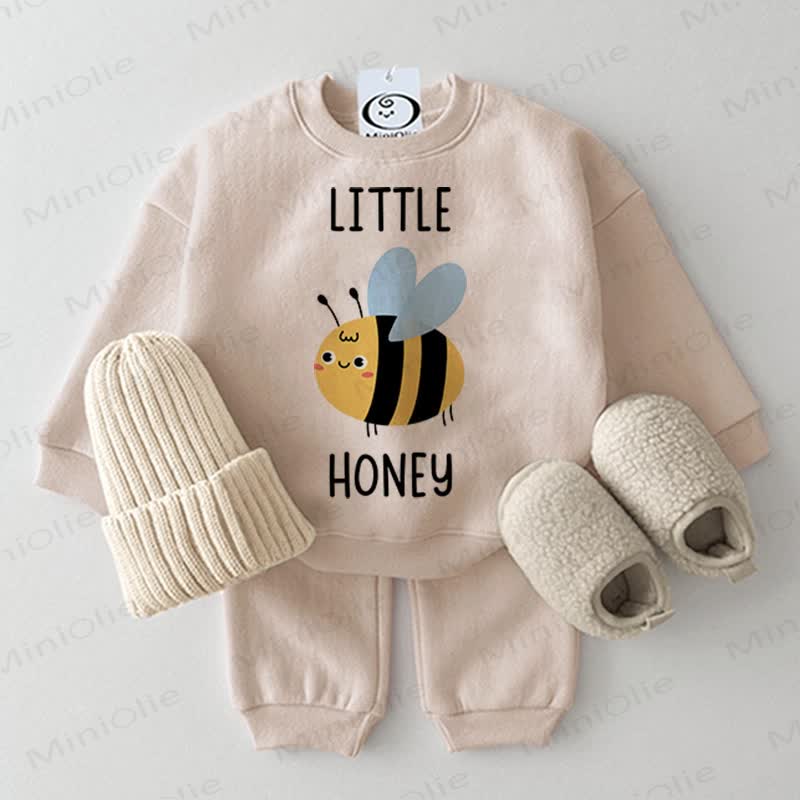 LITTLE HONEYベビースウェットシャツ 2点セット - ベージュ - 2～3歳 - image 1