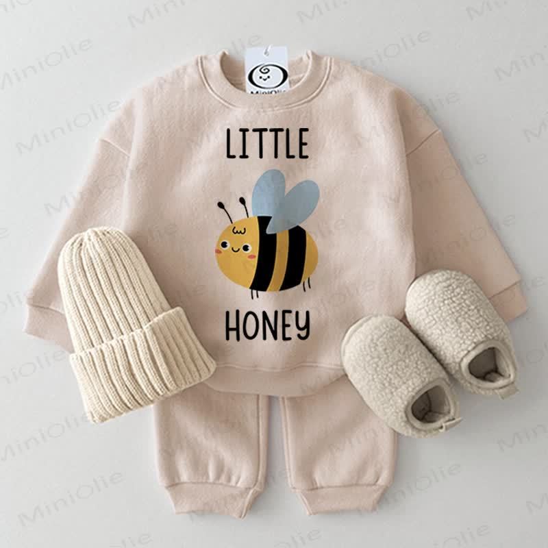 LITTLE HONEYベビースウェットシャツ 2点セット - ベージュ - 2～3歳 - image 1