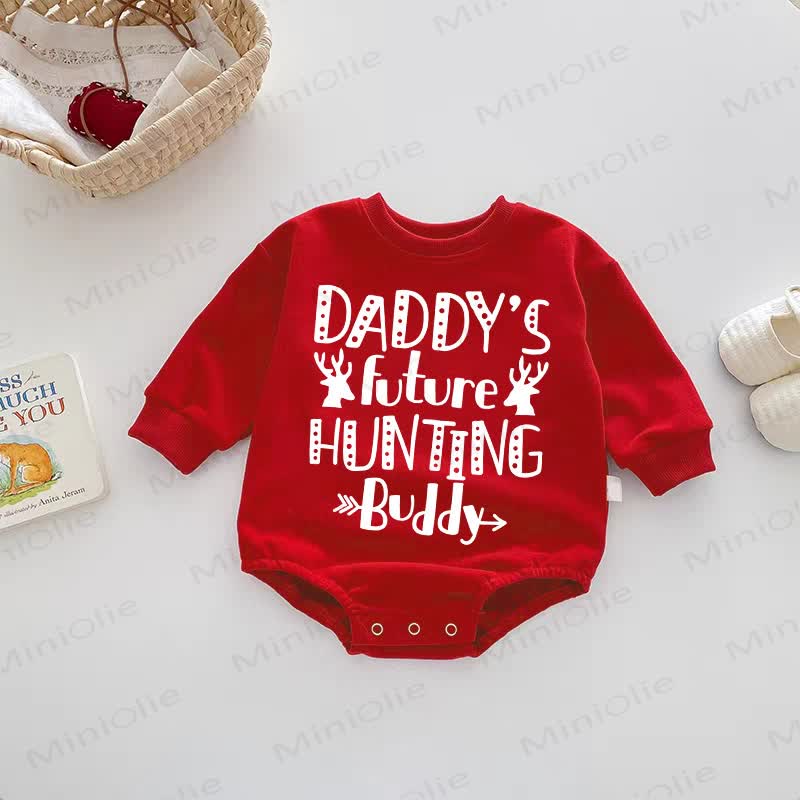 DADDY'S FUTURE HUNTING BUDDY仲間 ベビー用レッドボディスーツ - 赤 - 18～24ヶ月 - image 1