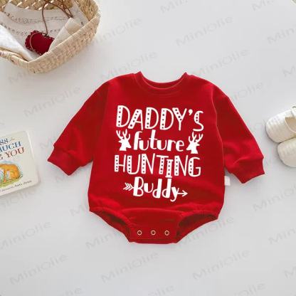 DADDY'S FUTURE HUNTING BUDDY仲間 ベビー用レッドボディスーツ - 赤 - 18～24ヶ月 - image 1