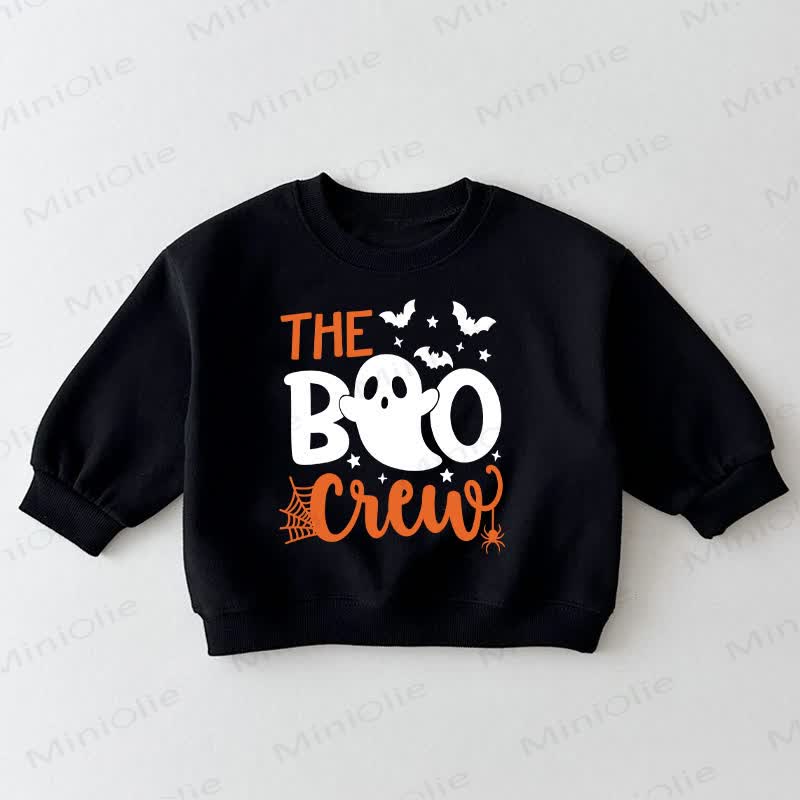  THE BOO CREW幼児用ゴースト＆コウモリ柄ブラックスウェットシャツ - 黒 - 3～5歳 - image 1