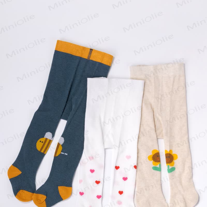 ベビー用ミックスプリント足つきレギンス 3枚セット - image 2