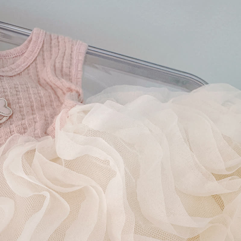 ベビー・幼児用女の子向けピンクのリボン付きニットカーディガンとチュールDressの2点セット - image 9