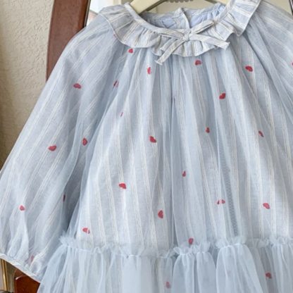 幼児用女の子向けハート刺繍入りチュールDress - image 4