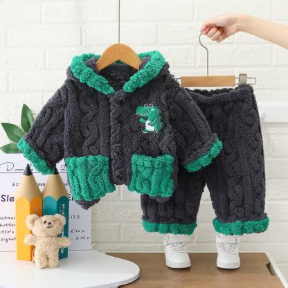 ベビー幼児用アニマルパッチ付きぬいぐるみジップジャケット＆パンツ 2点セット - 海軍 - 4～5歳 - image 5