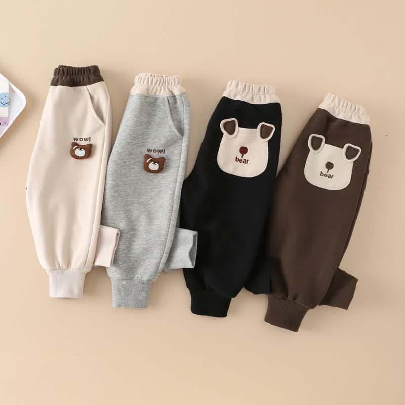 WOW!赤ちゃん幼児男の子用クマ柄パッチ付きジョガーパンツ - image 6