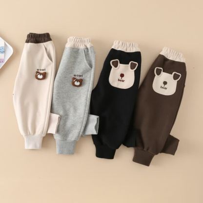 WOW!赤ちゃん幼児男の子用クマ柄パッチ付きジョガーパンツ - image 6