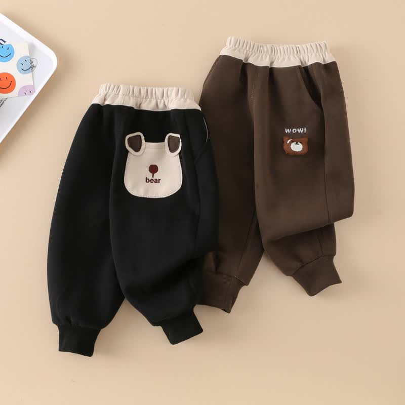 WOW!赤ちゃん幼児男の子用クマ柄パッチ付きジョガーパンツ - image 7