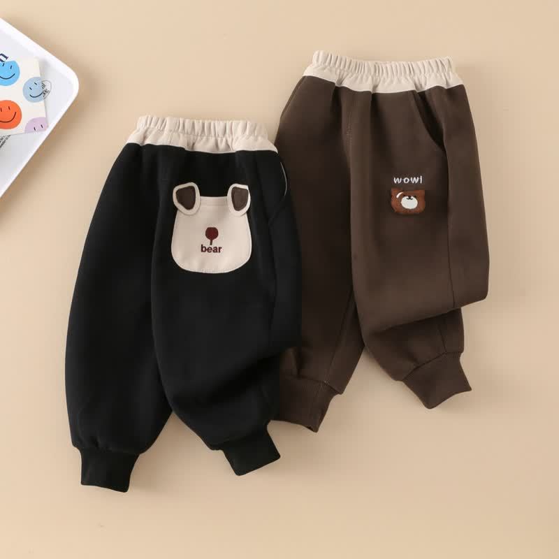WOW!赤ちゃん幼児男の子用クマ柄パッチ付きジョガーパンツ - image 7