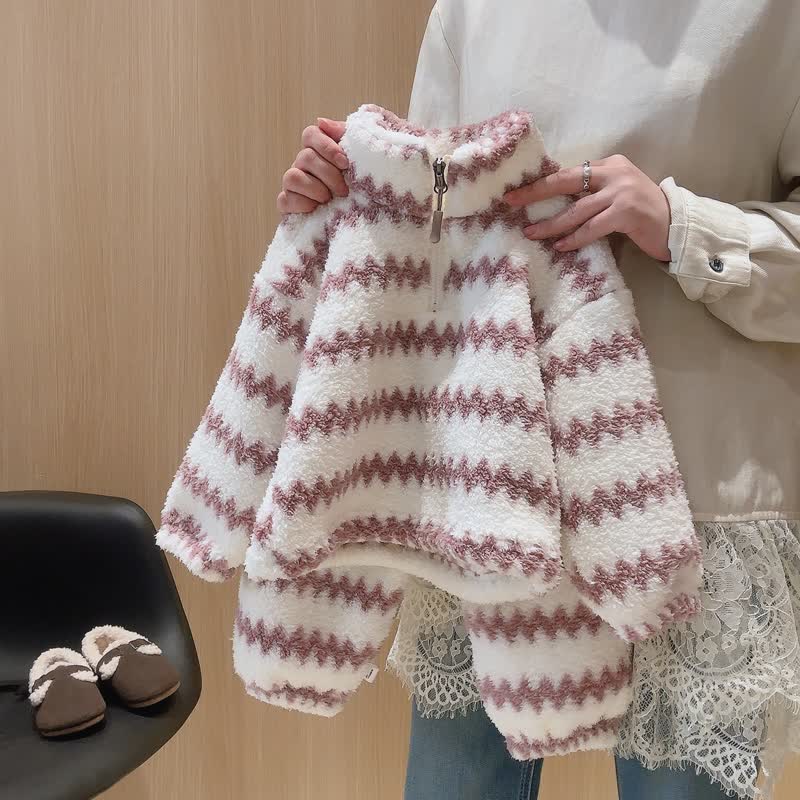 幼児用ジグザグシェルパジップジャケット＆パンツ2点セット - 紫 - 10-11歳 - image 4