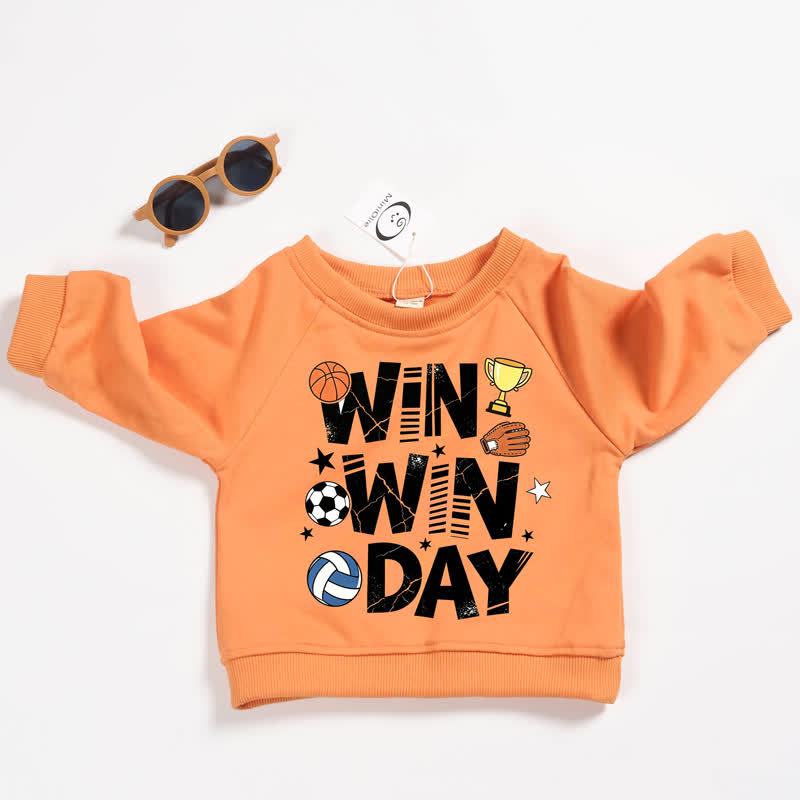 WIN WIN DAYベビー幼児用ボール柄オレンジスウェットシャツ - オレンジ - 3～5歳 - image 1