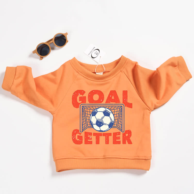 GOAL GETTERベビー幼児用フットボール柄オレンジスウェットシャツ - オレンジ - 3～5歳 - image 1