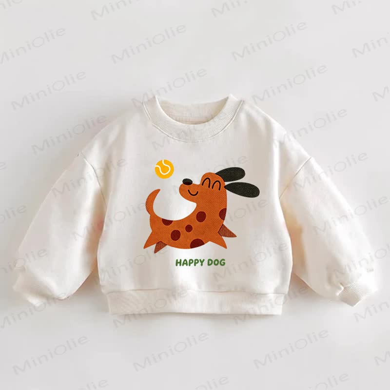 HAAPY DOGベビー幼児用ムーンクリームスウェットシャツ - クリーム - 3～5歳 - image 1