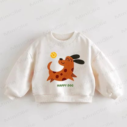 HAAPY DOGベビー幼児用ムーンクリームスウェットシャツ - クリーム - 3～5歳 - image 1