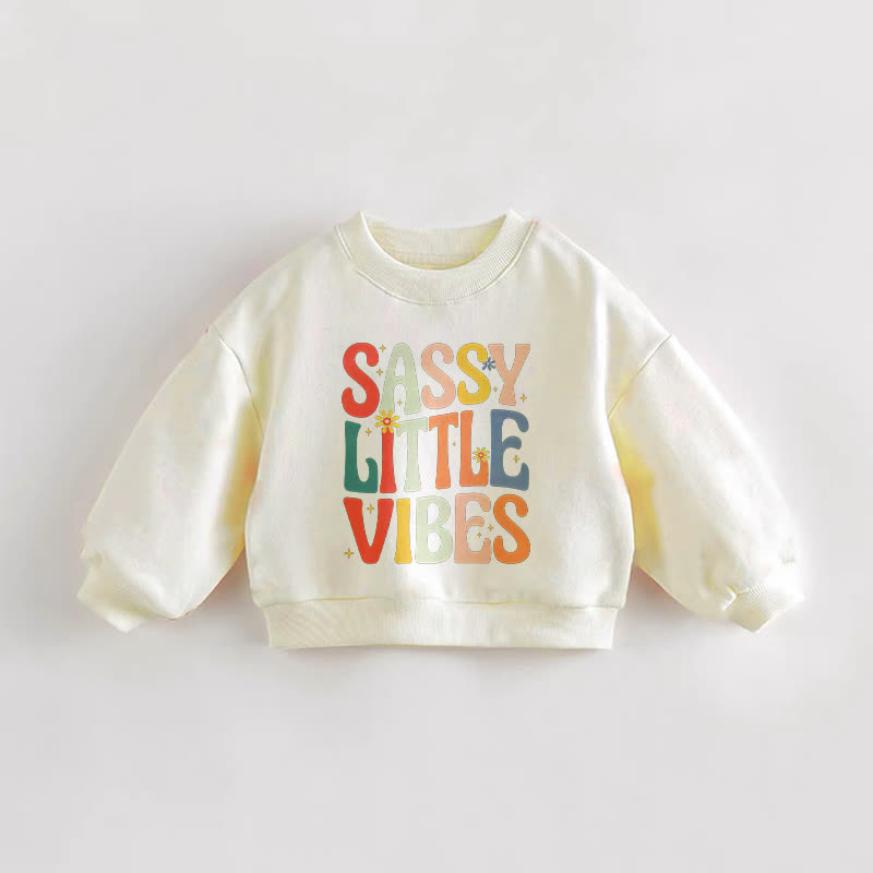 SASSY LITTLE VIBESベビー幼児用クリームスウェットシャツ - クリーム - 3～5歳 - image 1