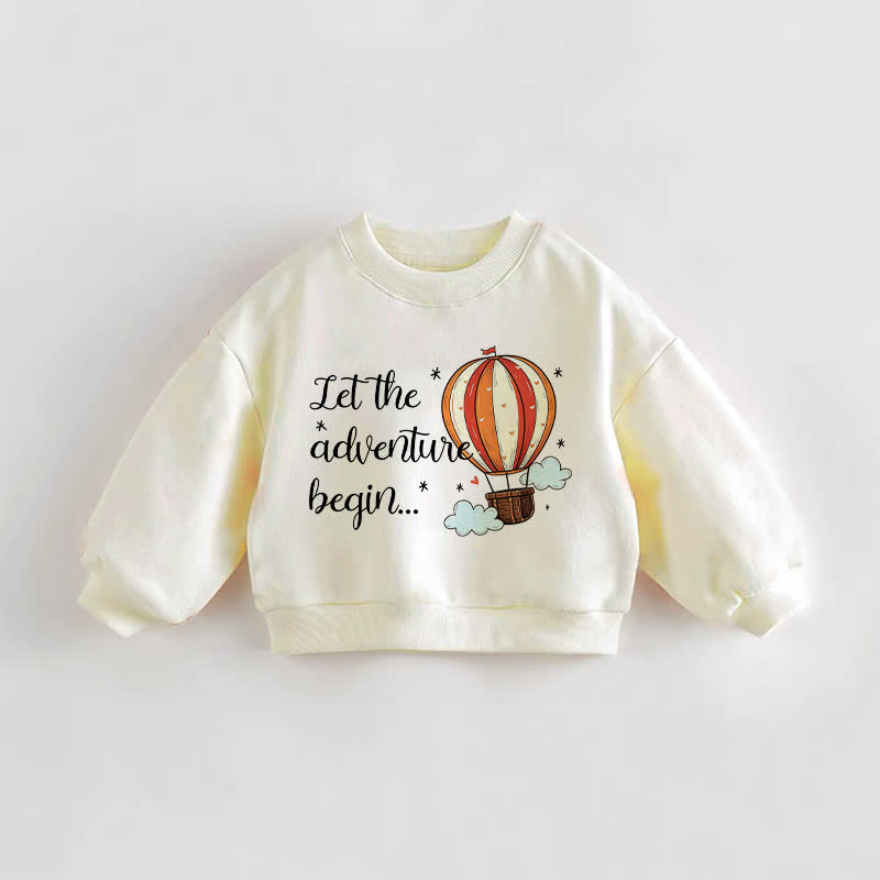 LET THE ADVENTURE BEGIN… ベビー・幼児用熱気球プリントクリームスウェットシャツ - クリーム - 3～5歳 - image 1
