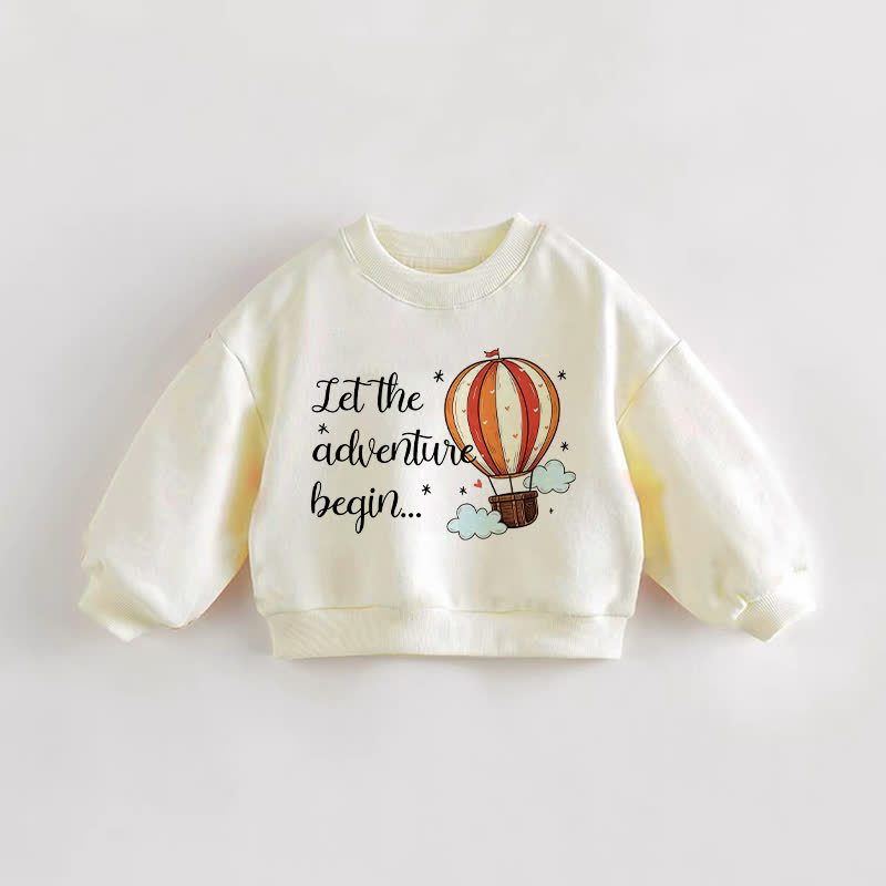 LET THE ADVENTURE BEGIN… ベビー・幼児用熱気球プリントクリームスウェットシャツ - クリーム - 3～5歳 - image 1