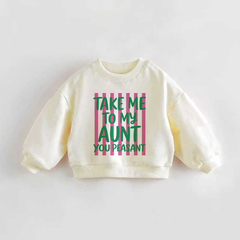 TAKE ME TO MY AUNT YOU PEASANT幼児用ストライプクリームスウェットシャツ - クリーム - 3～5歳 - image 1