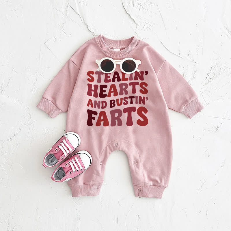 STEALIN' HEARTS AND BUSTIN' FARTSベビーピンクのロンパース - ピンク - 2～3歳 - image 1