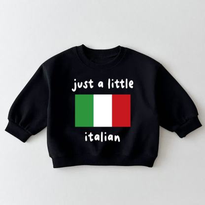 JUST A LITTLE ITALIAN幼児用国旗柄ブラックスウェットシャツ - 黒 - 3～5歳 - image 1