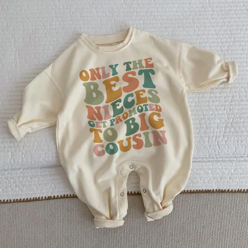 ONLY THE BEST NIECES GET PROMOTED TO BIG COUSIN幼児用ベージュロンパース - ベージュ - 2～3歳 - image 1