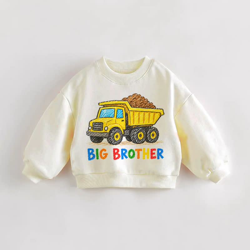 BIG BROTHER幼児用トラック柄クリームスウェットシャツ - クリーム - 3～5歳 - image 1