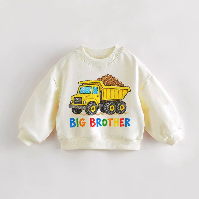 BIG BROTHER幼児用トラック柄クリームスウェットシャツ - クリーム - 3～5歳 - image 1
