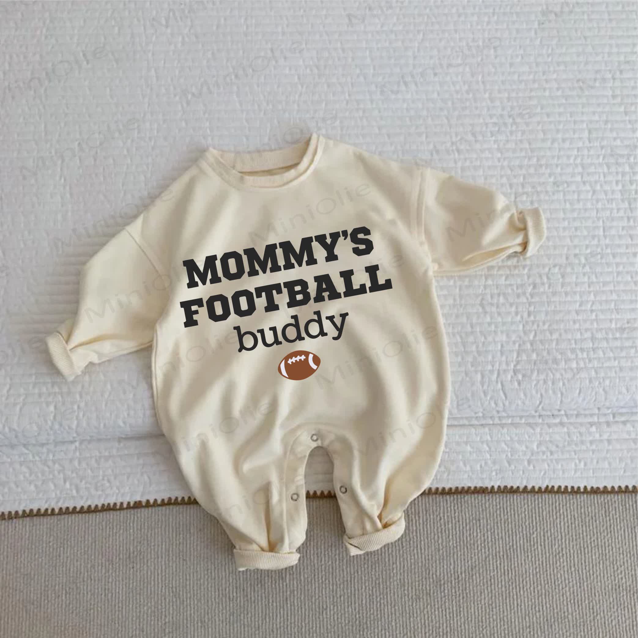  MOMMY'SのFOOTBALL仲間 ベビー幼児用ベージュロンパース - ベージュ - 2～3歳 - image 1