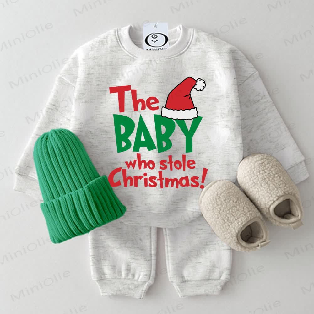 THE BABY WHO STOLE CHRISTMAS!ベビーライトグレースウェットシャツ2点セット - ライトグレー - 2～3歳 - image 1