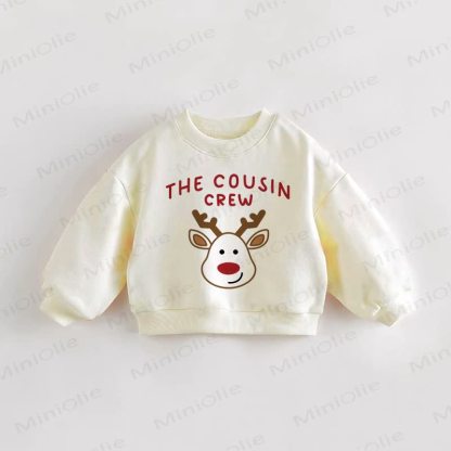 THE COUSIN CREW・幼児用 鹿柄クリームスウェットシャツ - クリーム - 3～5歳 - image 1