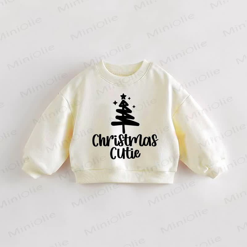CHRISTMAS CUTIE幼児用クリームスウェットシャツ - クリーム - 3～5歳 - image 1