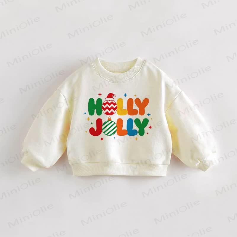 HOLLY JOLLY幼児用クリームスウェットシャツ - クリーム - 3～5歳 - image 1