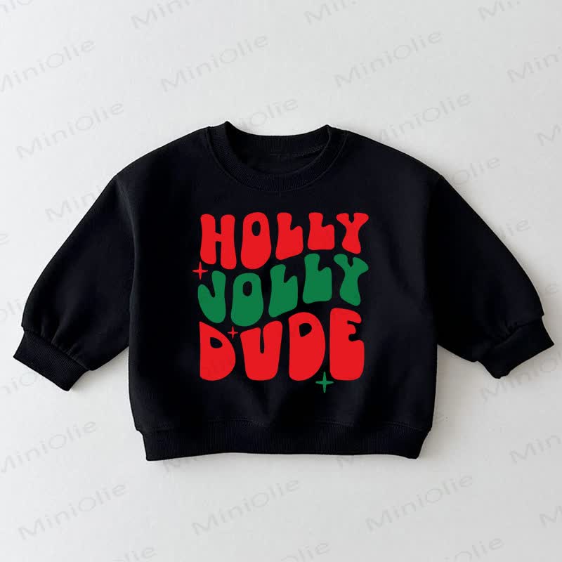 HOLLY JOLLY DUDE幼児用ブラックスウェットシャツ - 黒 - 3～5歳 - image 1