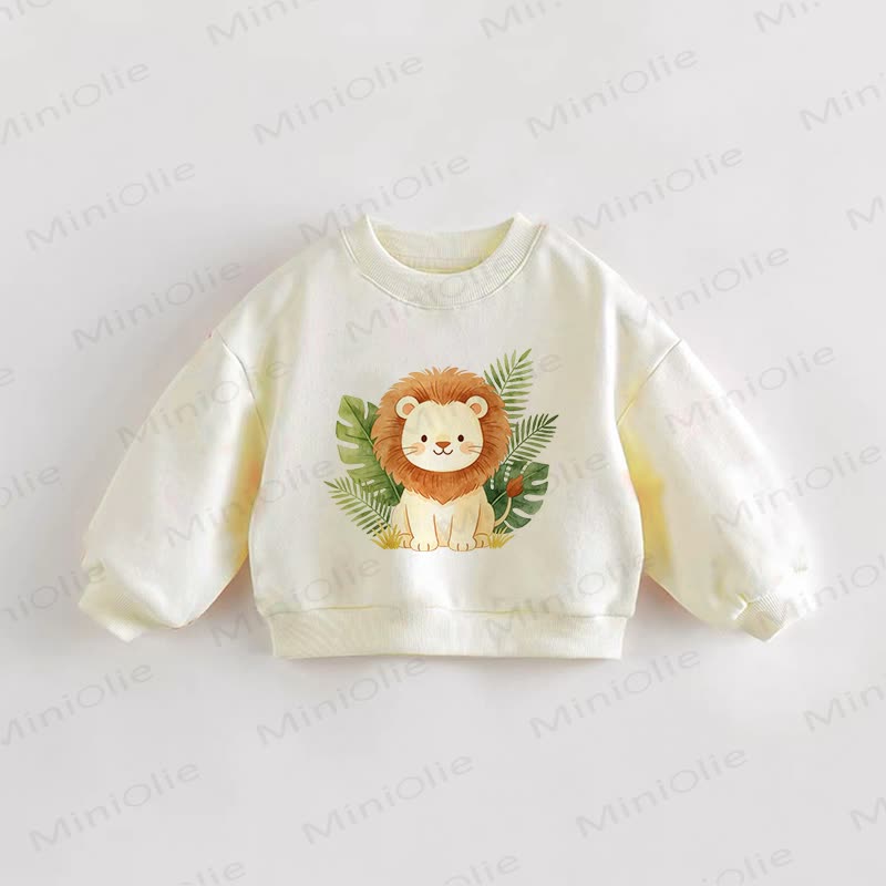 ベビー・幼児用ライオン柄クリームスウェットシャツ - クリーム - 3～5歳 - image 1