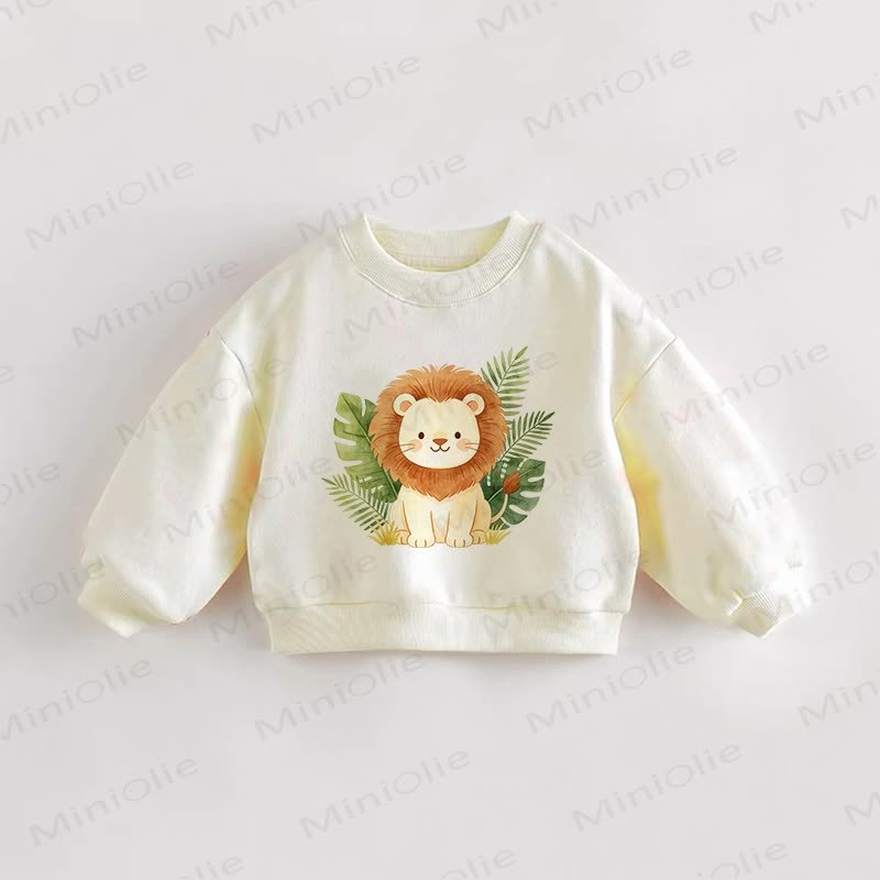 ベビー・幼児用ライオン柄クリームスウェットシャツ - クリーム - 3～5歳 - image 1