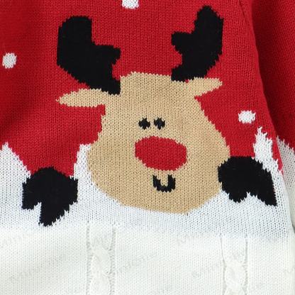 ベビー用トナカイ柄ジャカードニットクリスマスロンパース - image 4