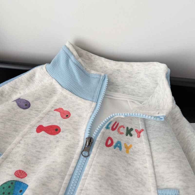 LUCKY DAY幼児用オーシャン刺繍入りトラックジャケット＆パンツセット - image 3