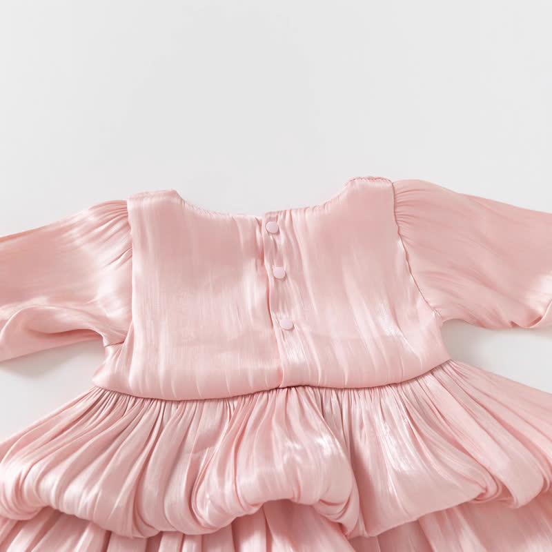 ベビーガールズ用リボン付きサテン長袖Dress - image 6