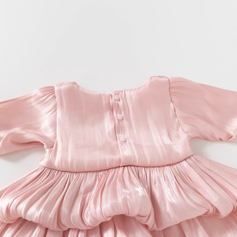 ベビーガールズ用リボン付きサテン長袖Dress - image 6