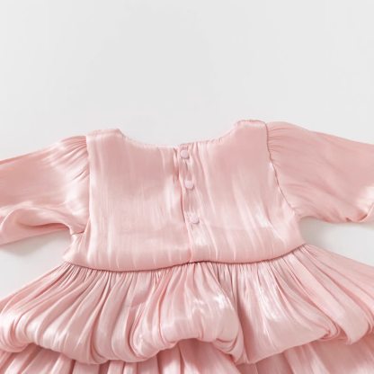 ベビーガールズ用リボン付きサテン長袖Dress - image 6